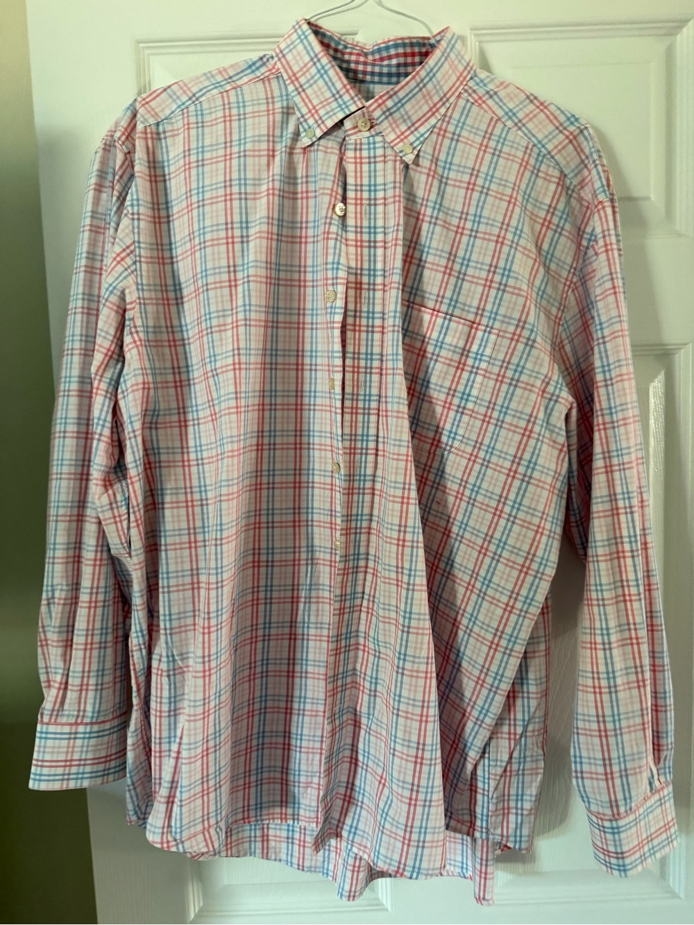 Vineyard Vines Plaid Button-Down Shirt in White, Red & Blue